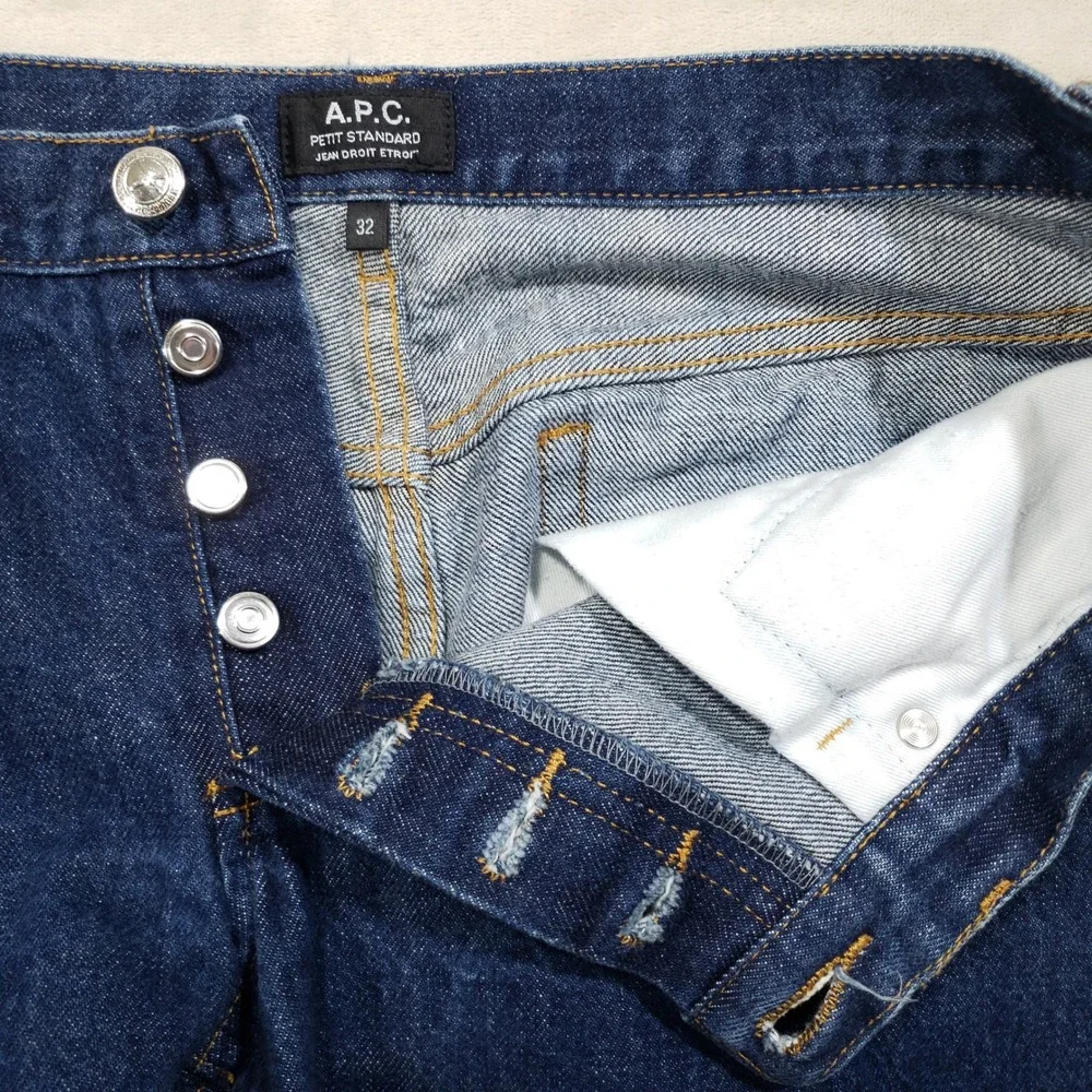 A.P.C. Petit Standard Selvedge Raw Jeans Mens 32 Blue Slim Straight Droit Etroit